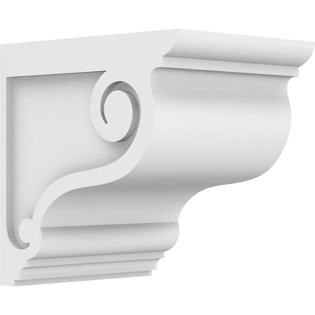 Ekena Millwork Standard Scroll Architectural Grade PVC Corbel, 7"W x 10"D x 10"H CORP07X10X10SCR